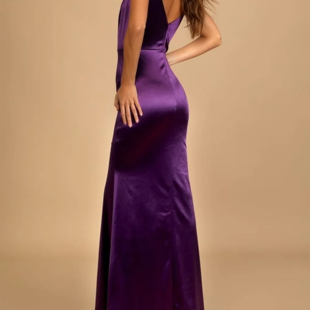 Lulus Satin Maxi Dress - Picture 2 of 6